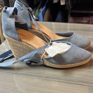 Old Navy Denim Blue Espadrille Wedges